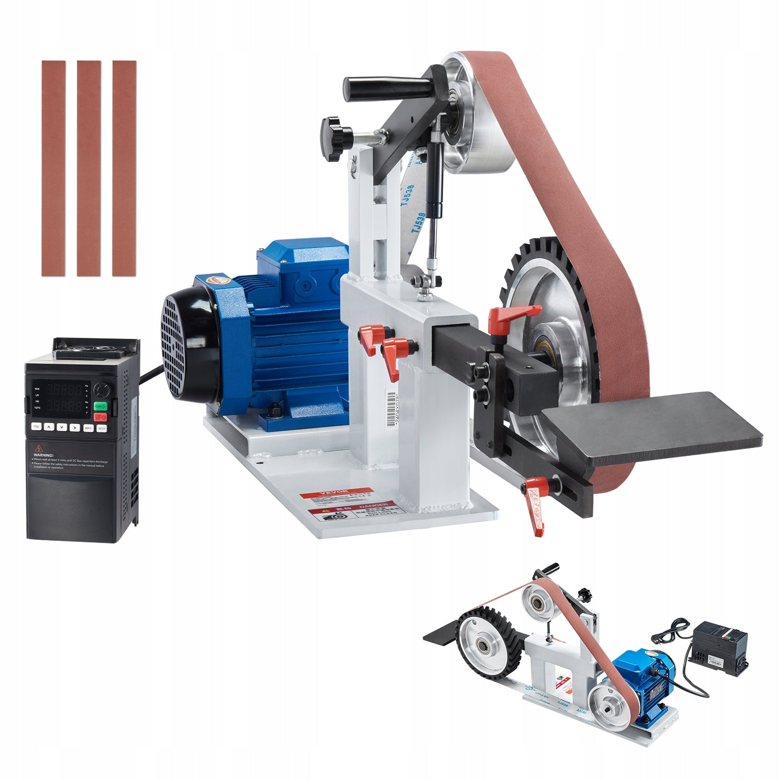 VEVOR Szlifierka Taśmowa 3 W 1 1500W 850x300x470MM Wysoka Wydajność