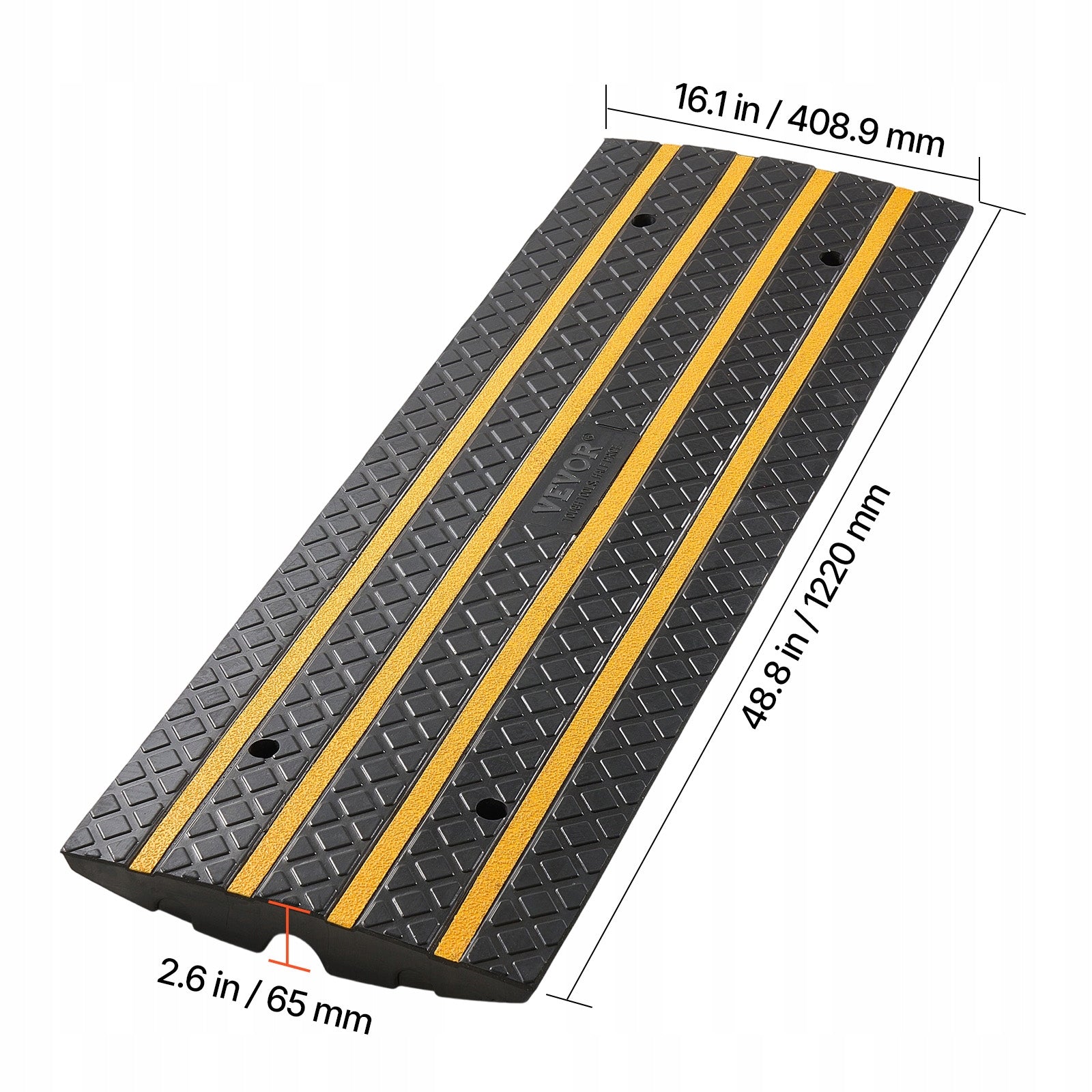 VEVOR Threshold Ramp 122CM Curb Ramp With Yellow Reflective Straps EAN (GTIN) 197988350750