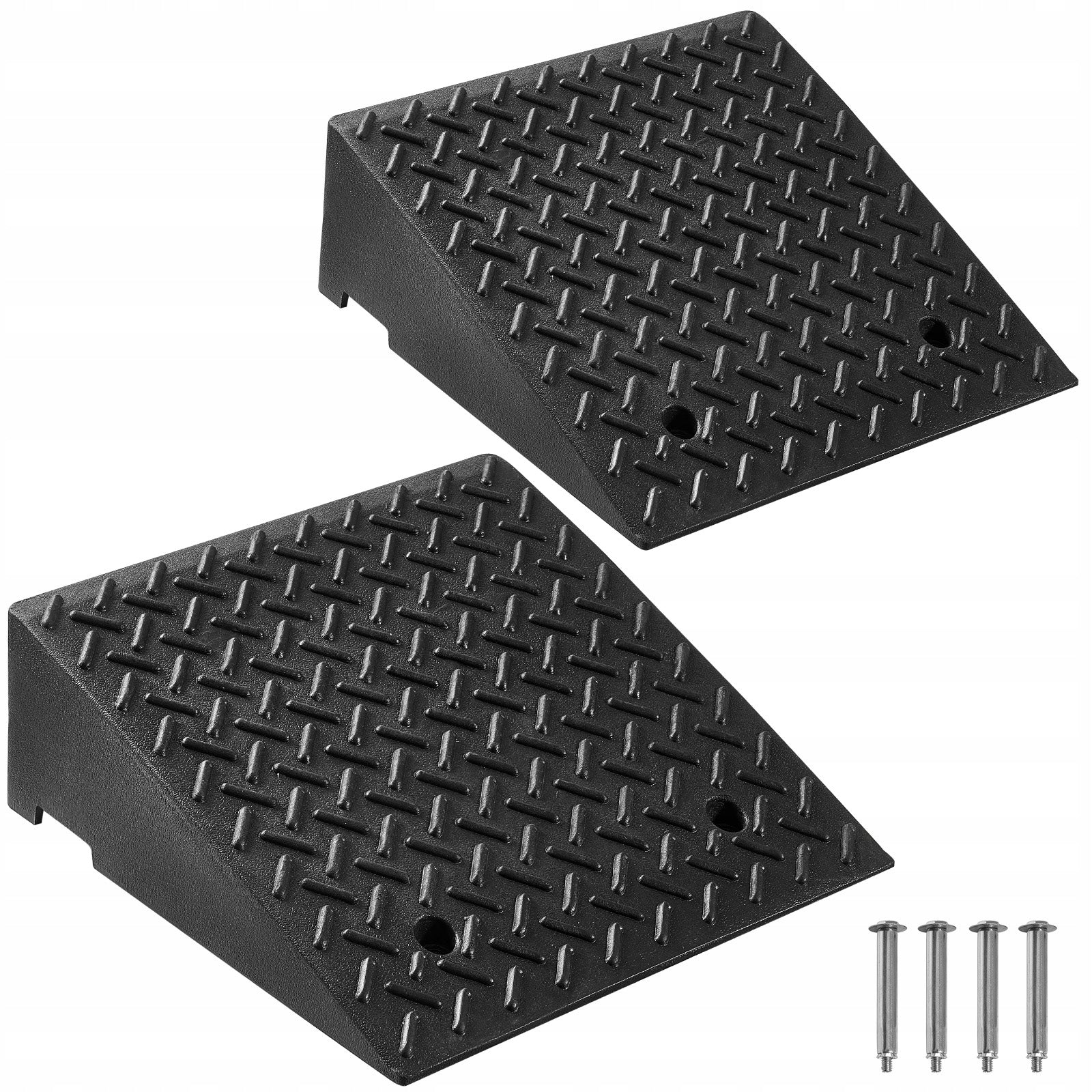 VEVOR Threshold Ramp 2Pcs 49x49x18CM Lifting Capacity 3175KG Curb Rubber Ramp