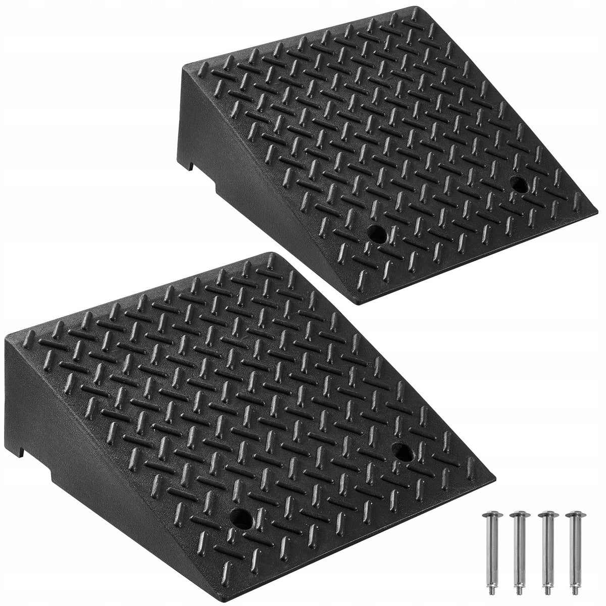VEVOR Threshold Ramp 2Pcs 49x49x18CM Lifting Capacity 3175KG Curb Rubber Ramp