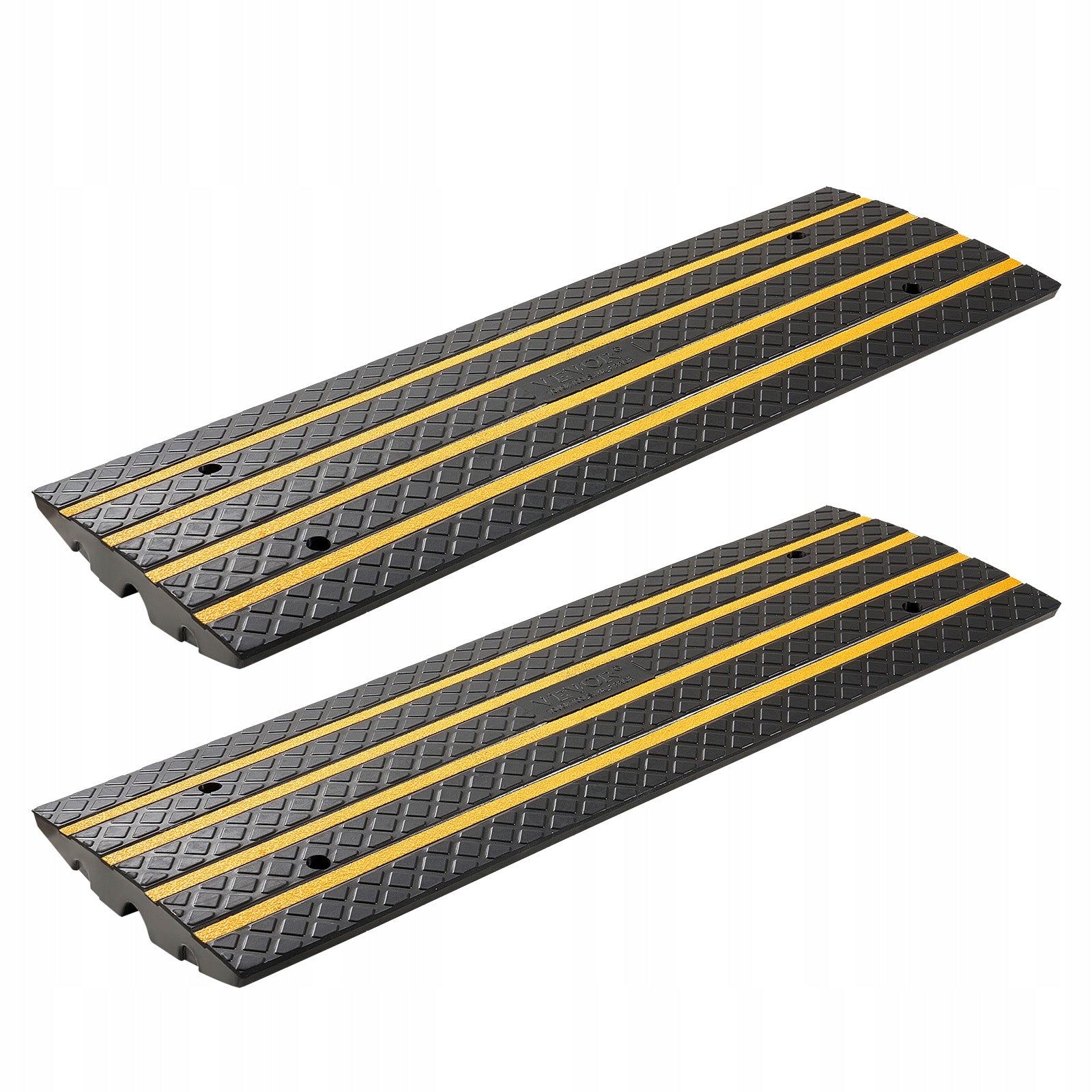 VEVOR Threshold Ramp 2Pcs Curb Ramp With Yellow Reflective Straps