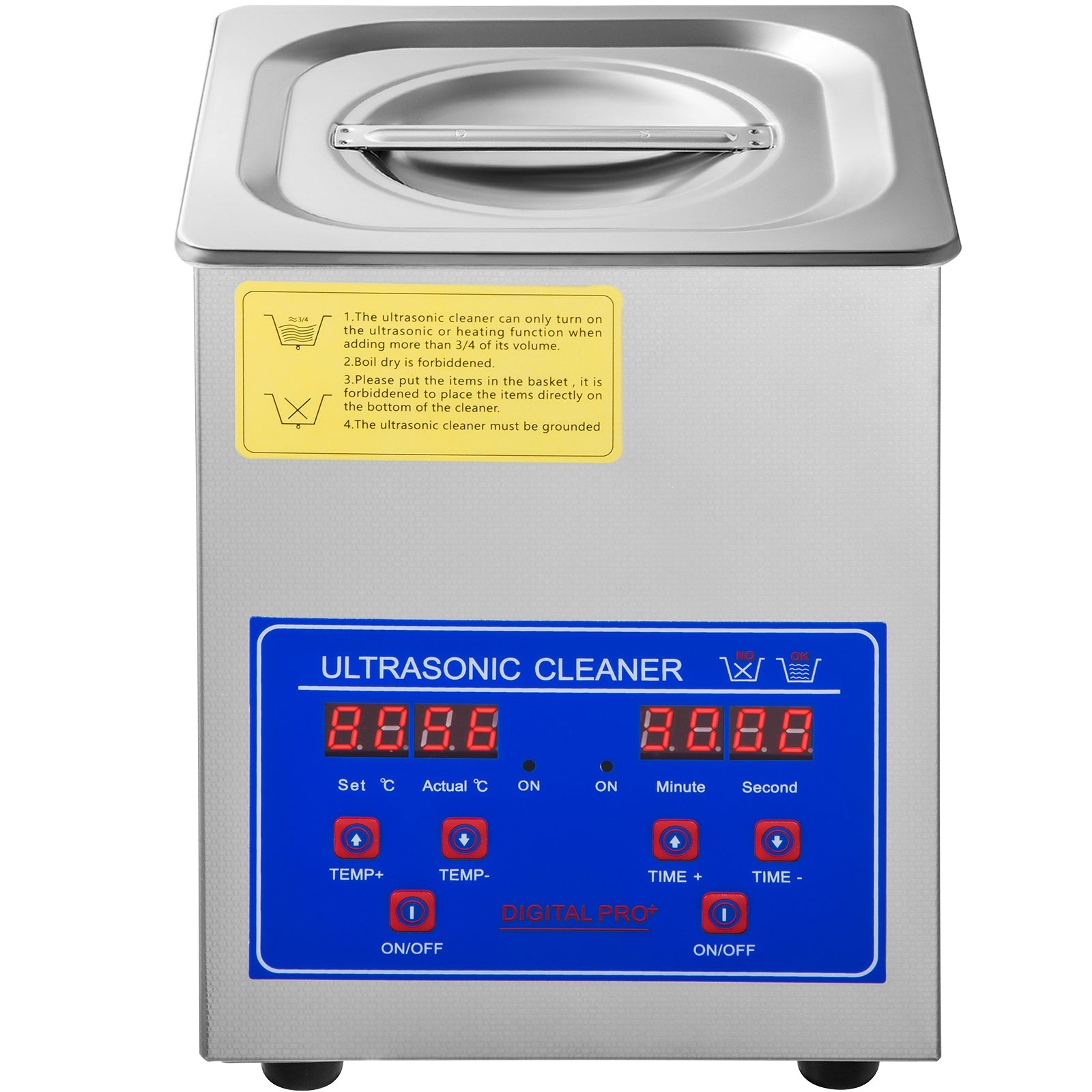 VEVOR Ultrasonic Cleaner 1-1,3L With Basket With Heating Clock SUS304 Brand Vevor