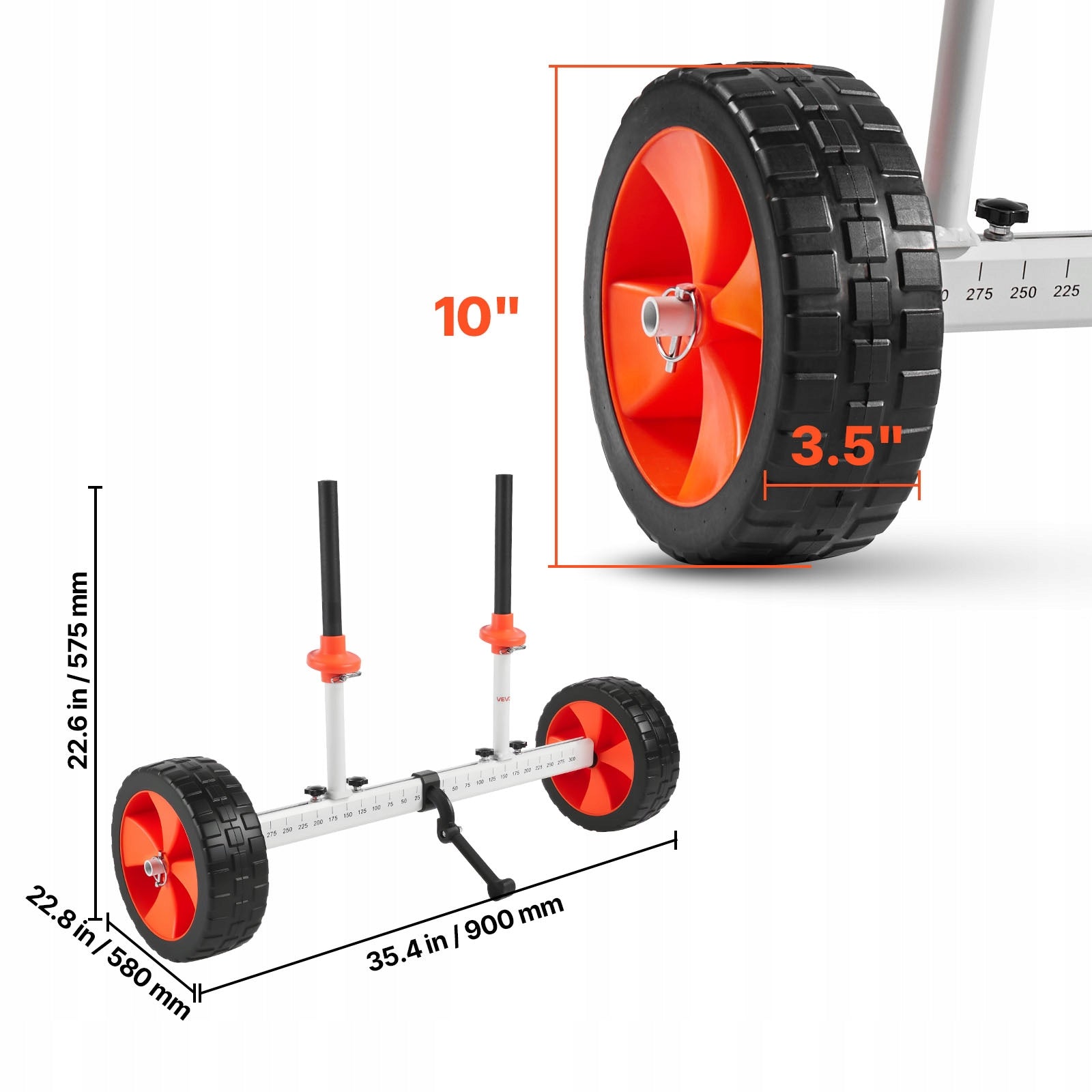 VEVOR Vertical Kayak Trolley With 25,4CM Polyurethane Wheels Load Capacity 113KG Brand Vevor