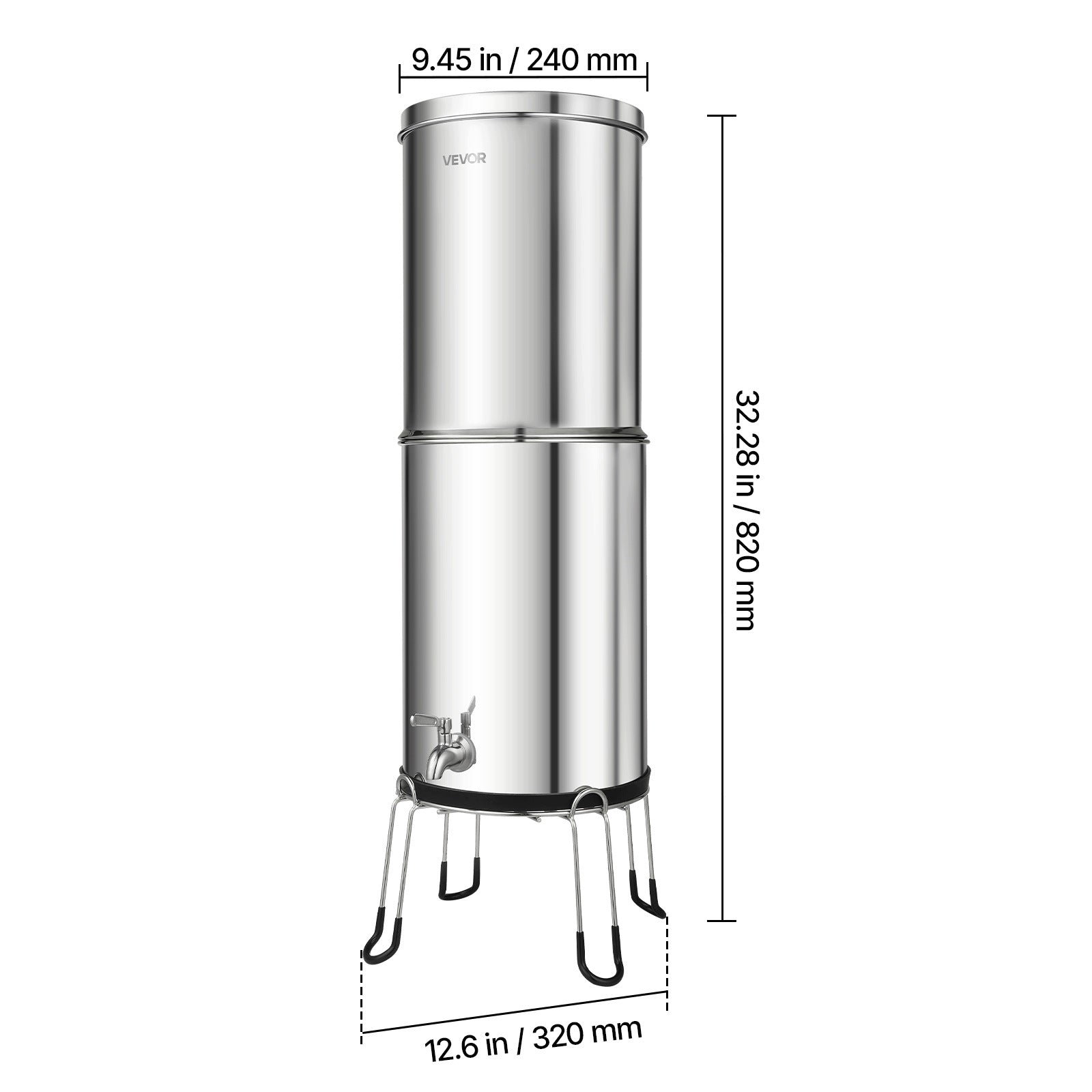 VEVOR Water Filtration System 12,3L With Tap And Water Filter Stand Manufacturer code ZLLSXT3GALHXF