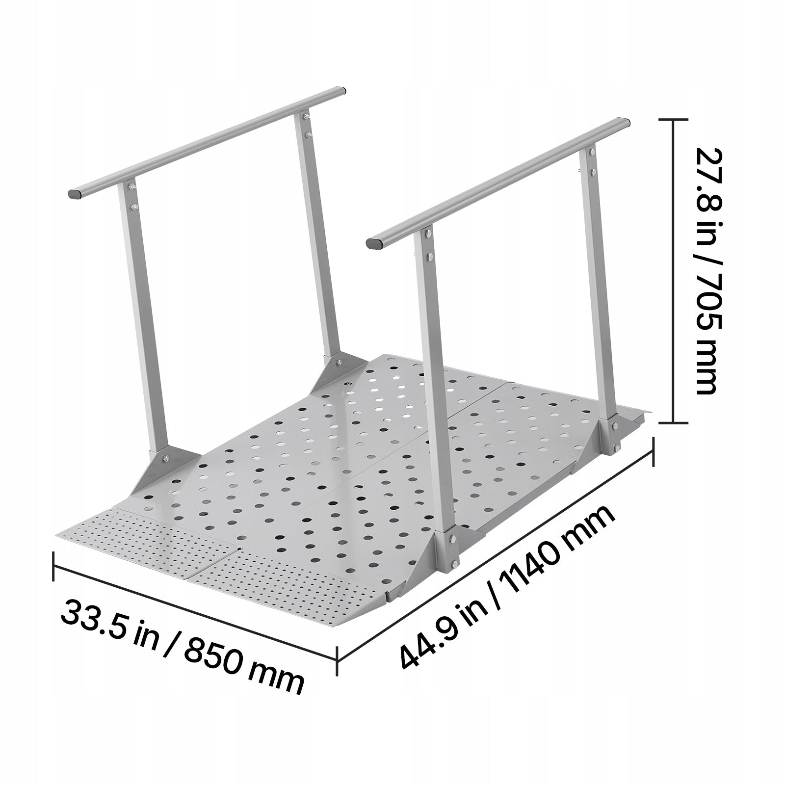 VEVOR Wheelchair Ramp with Handrails Height 70,5cm Aluminum Manufacturer code FSSMJPD5YC00C3-5ft
