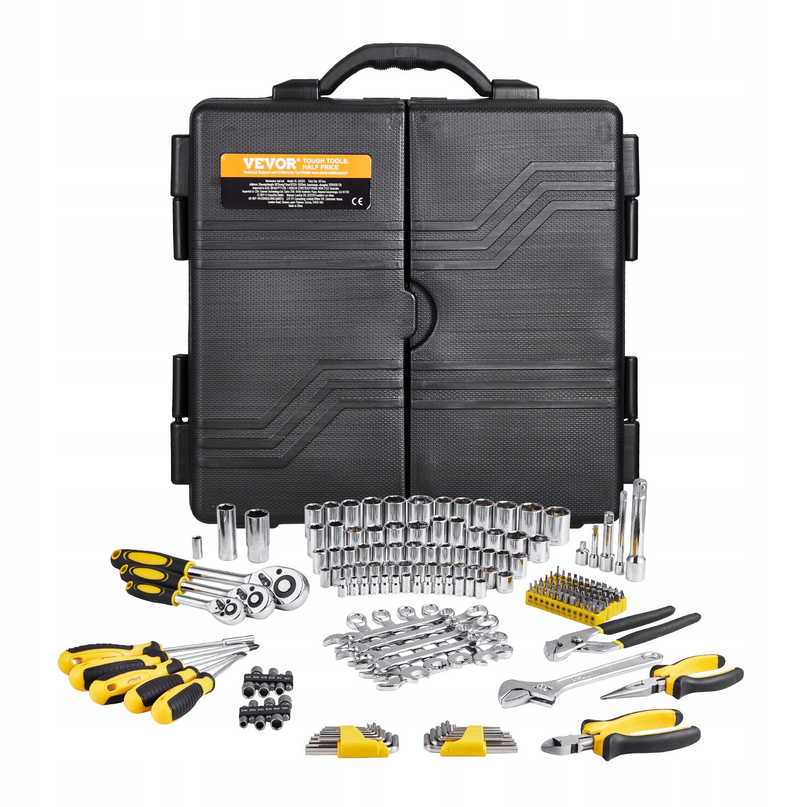 VEVOR Zestaw Narzędzi 207Szt Dla Mechaników Przenośny Narzędzi Naprawczych Manufacturer code SDJXGJTZ14384