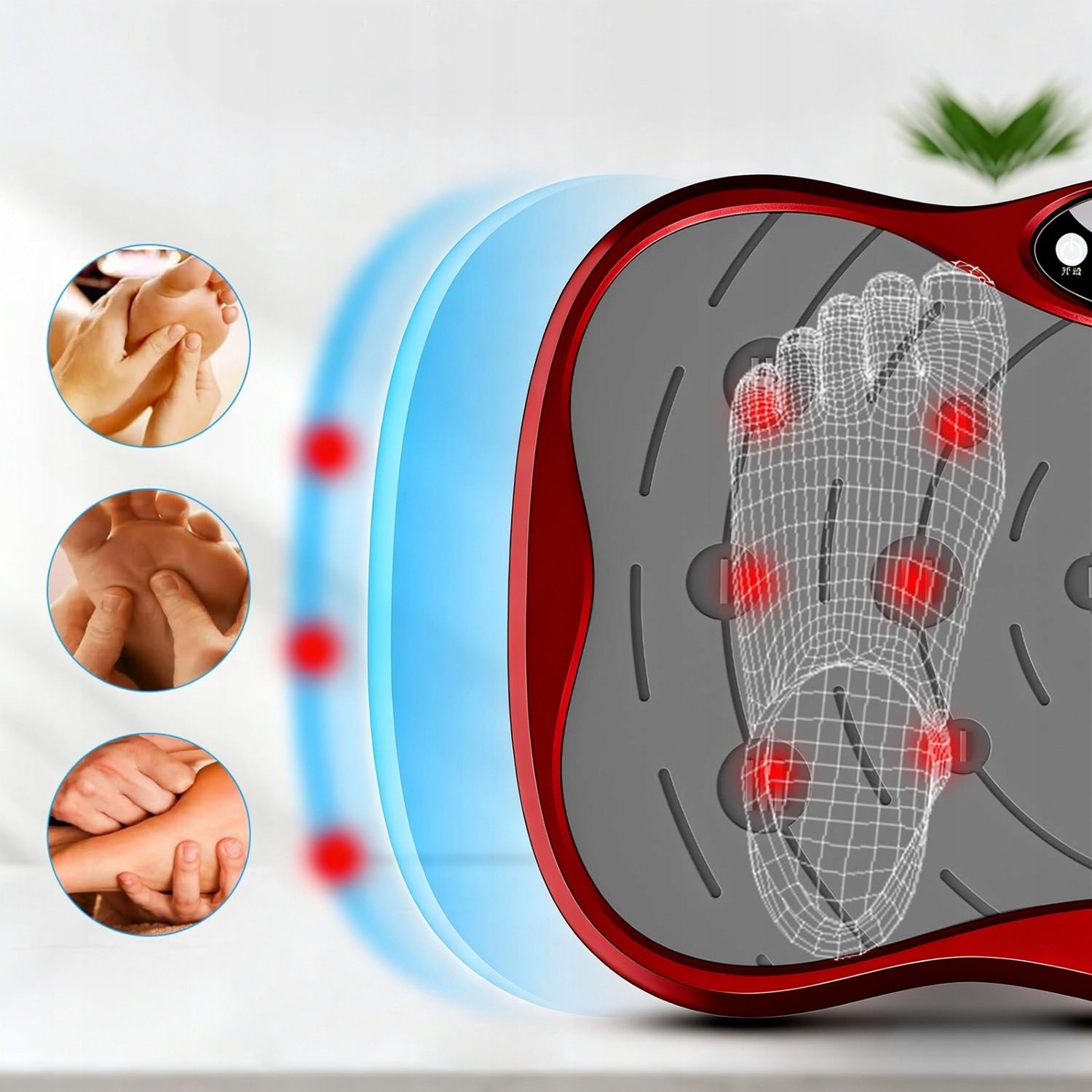 VIBRATION FITNESS PLATFORM, BLUETOOTH REMOTE CONTROL RED Brand no brand
