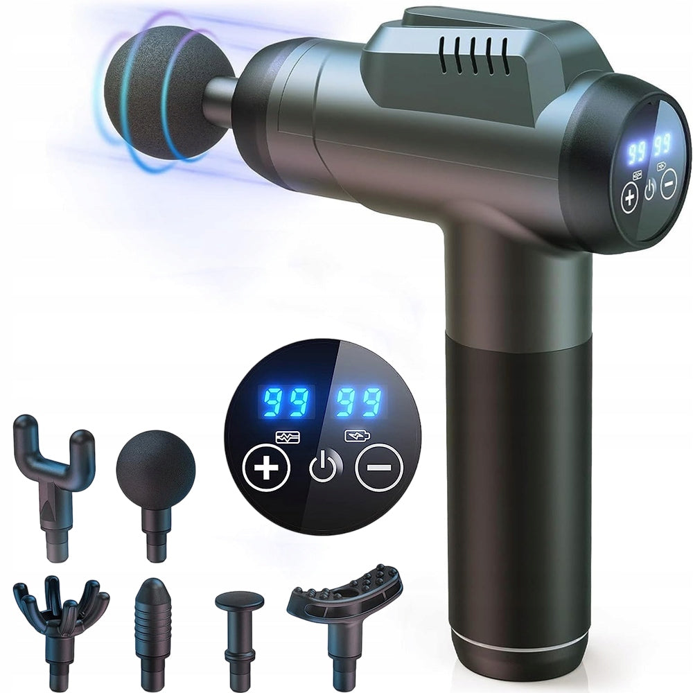 VIBRATION MASSAGE GUN MASSAGER SET MASSAGE GUN FOR BODY+6TIPS