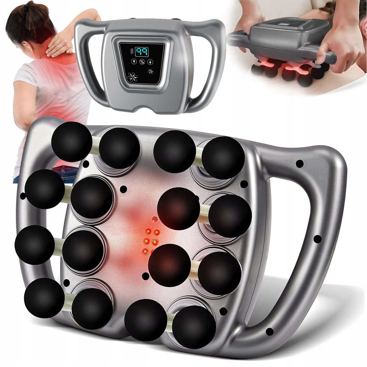 VIBRATION MASSAGER FOR BODY WAIST BACK MASSAGE GUN 16HEAD 9 TRY