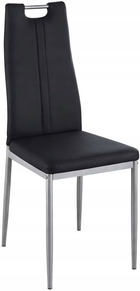 VICTOR chair – black modern chair with eco-leather on a steel frame