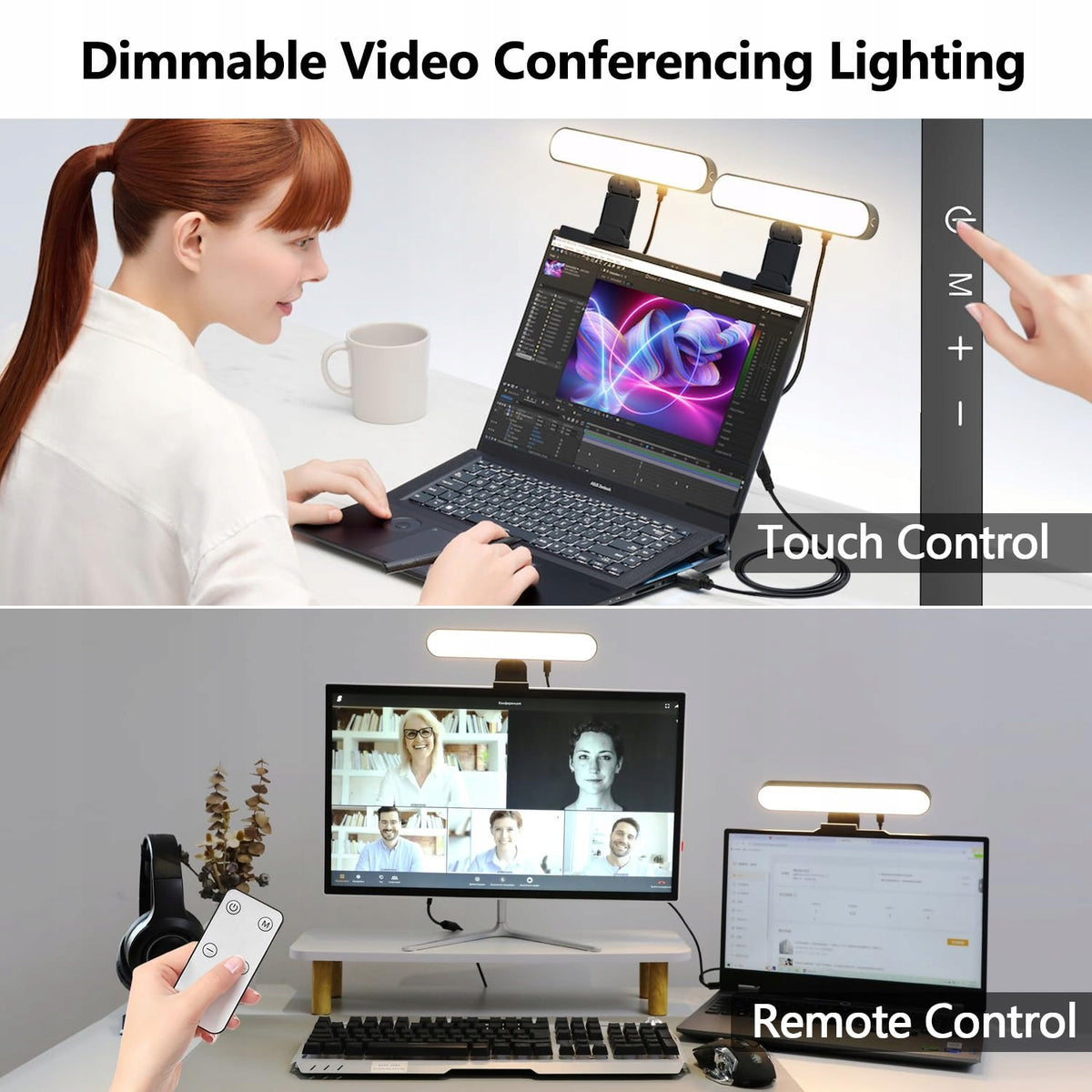 VIDEO CONFERENCING LIGHTING set of 2 adjustable color temperature Manufacturer code 0F663