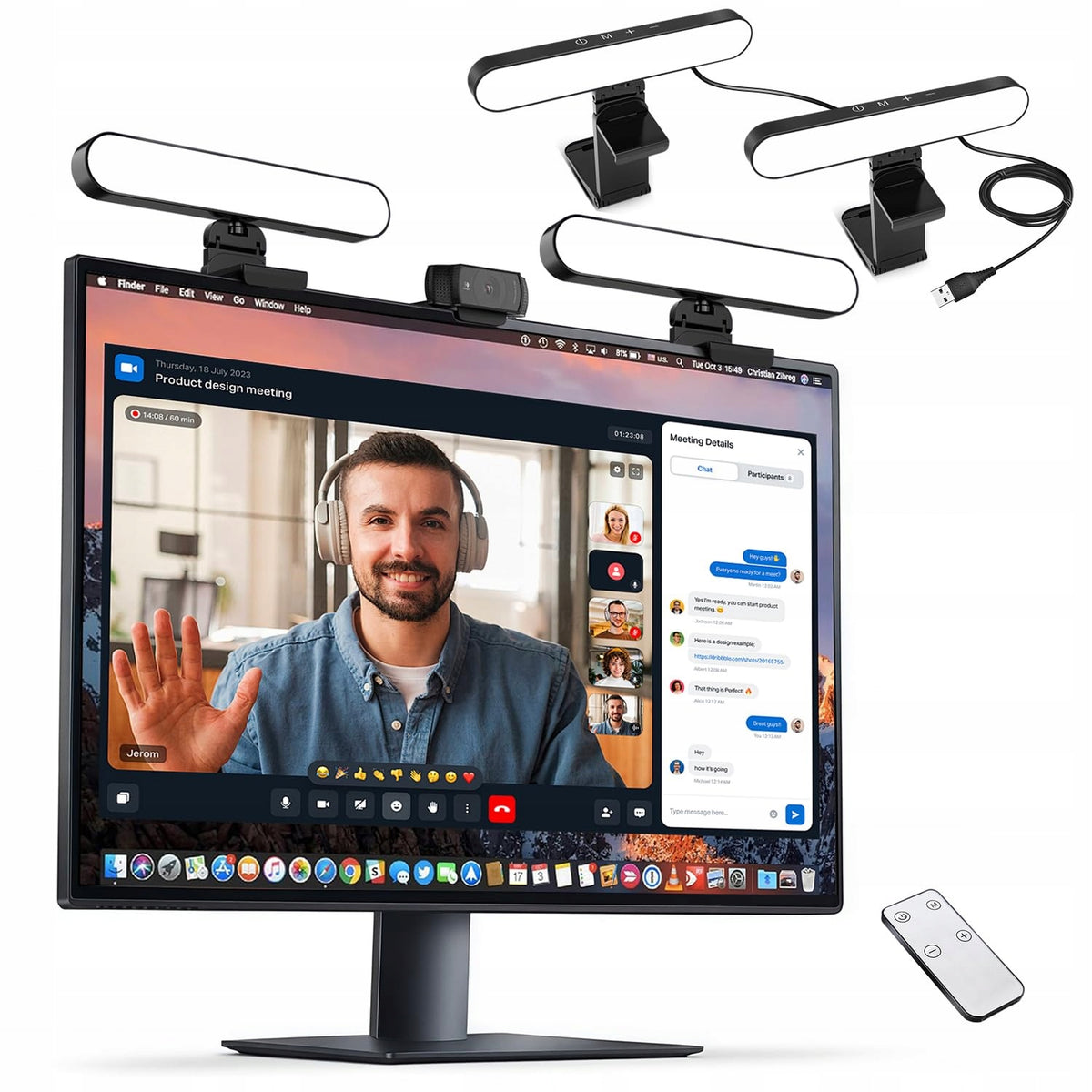VIDEO CONFERENCING LIGHTING set of 2 adjustable color temperature