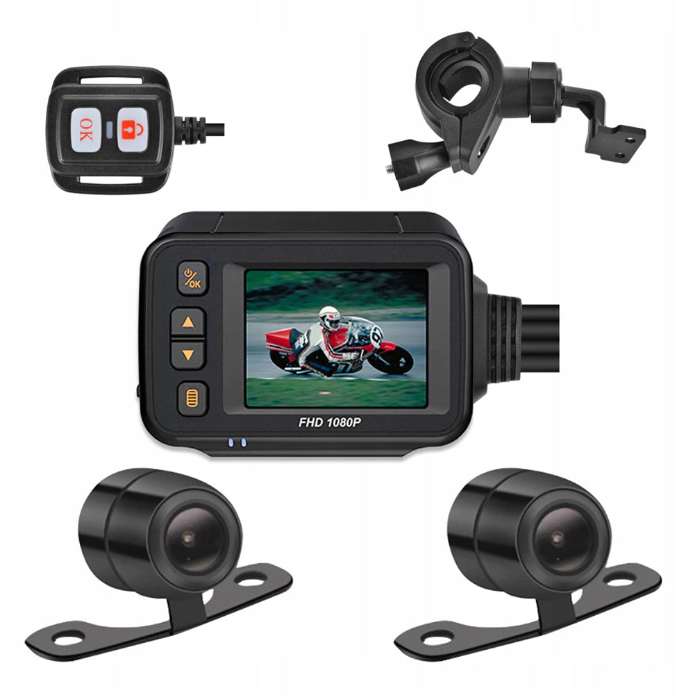 VIDEO DVR RECORDER MOTORCYCLE 2x FULLHD CAMERA 1080p 2″ REMOTE CONTROL