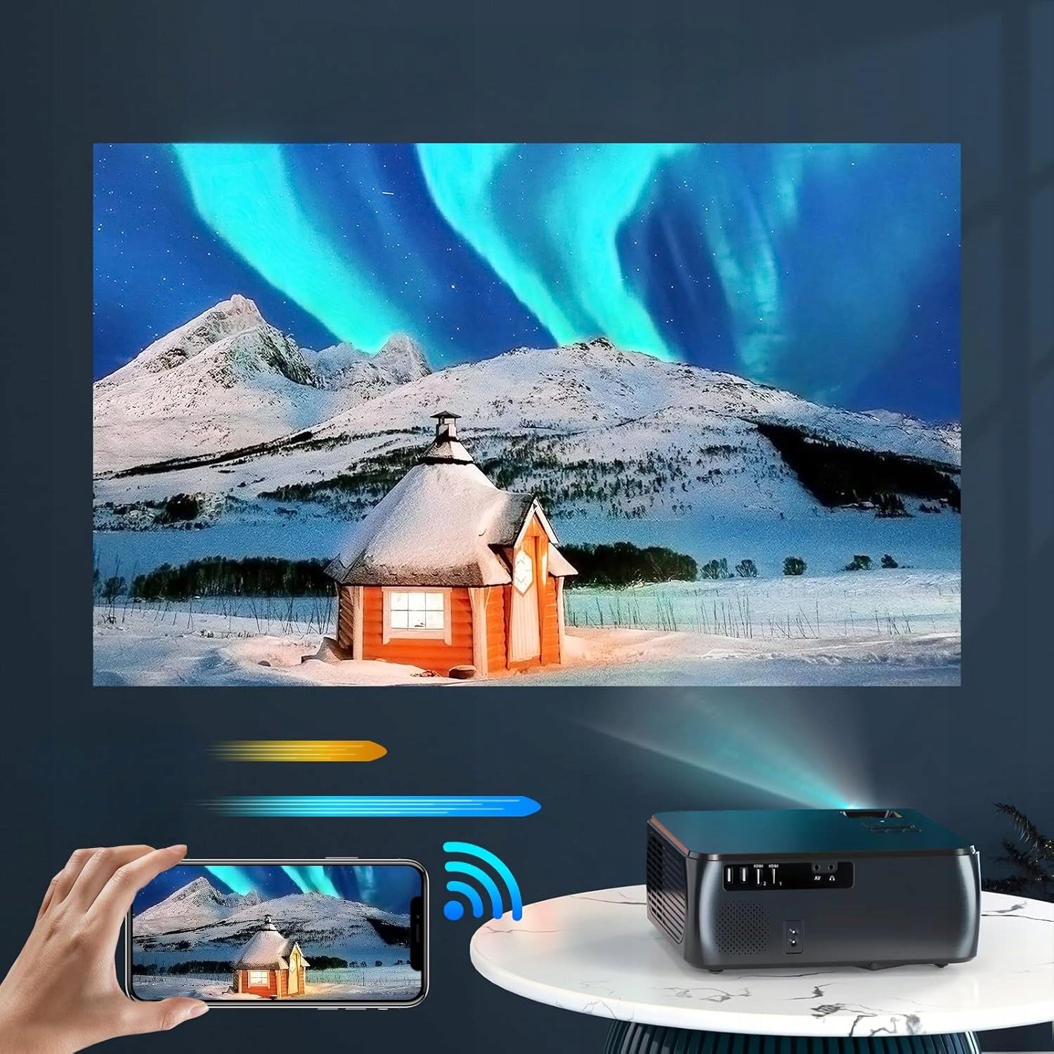 VIDEO PROJECTOR WIMIUS K8 PORTABLE PROJECTOR WIFI BLUETOOTH FULL HD 1080P Brand WiMiUS