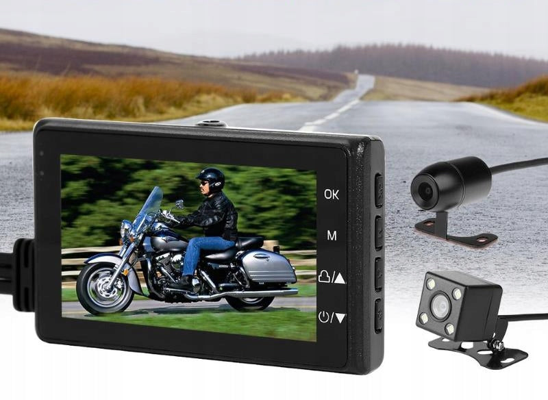 VIDEO RECORDER 3″ MOTORCYCLE VIDEO RECORDER MOTORCYCLE 2x HD CAMERA Manufacturer code Wideorejestrator 3″ MT18 V3
