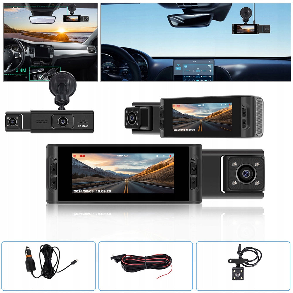 VIDEO RECORDER 3 cameras camera / dashboard glass 1080P
