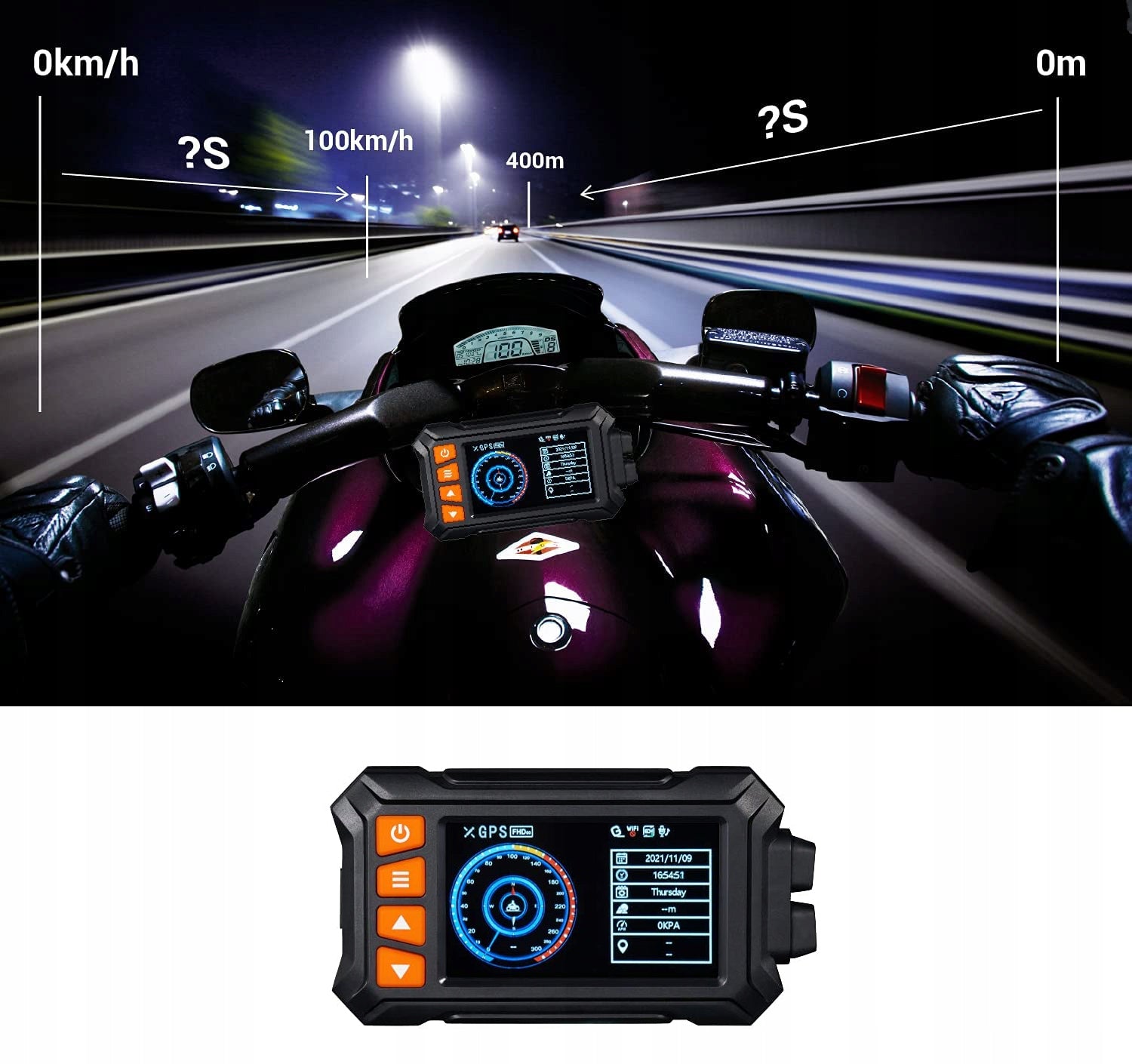 VIDEO RECORDER A12 MOTORCYCLE 2x FULL HD CAMERA 1080p 3″ REMOTE CONTROL WiFi GPS Brand no brand