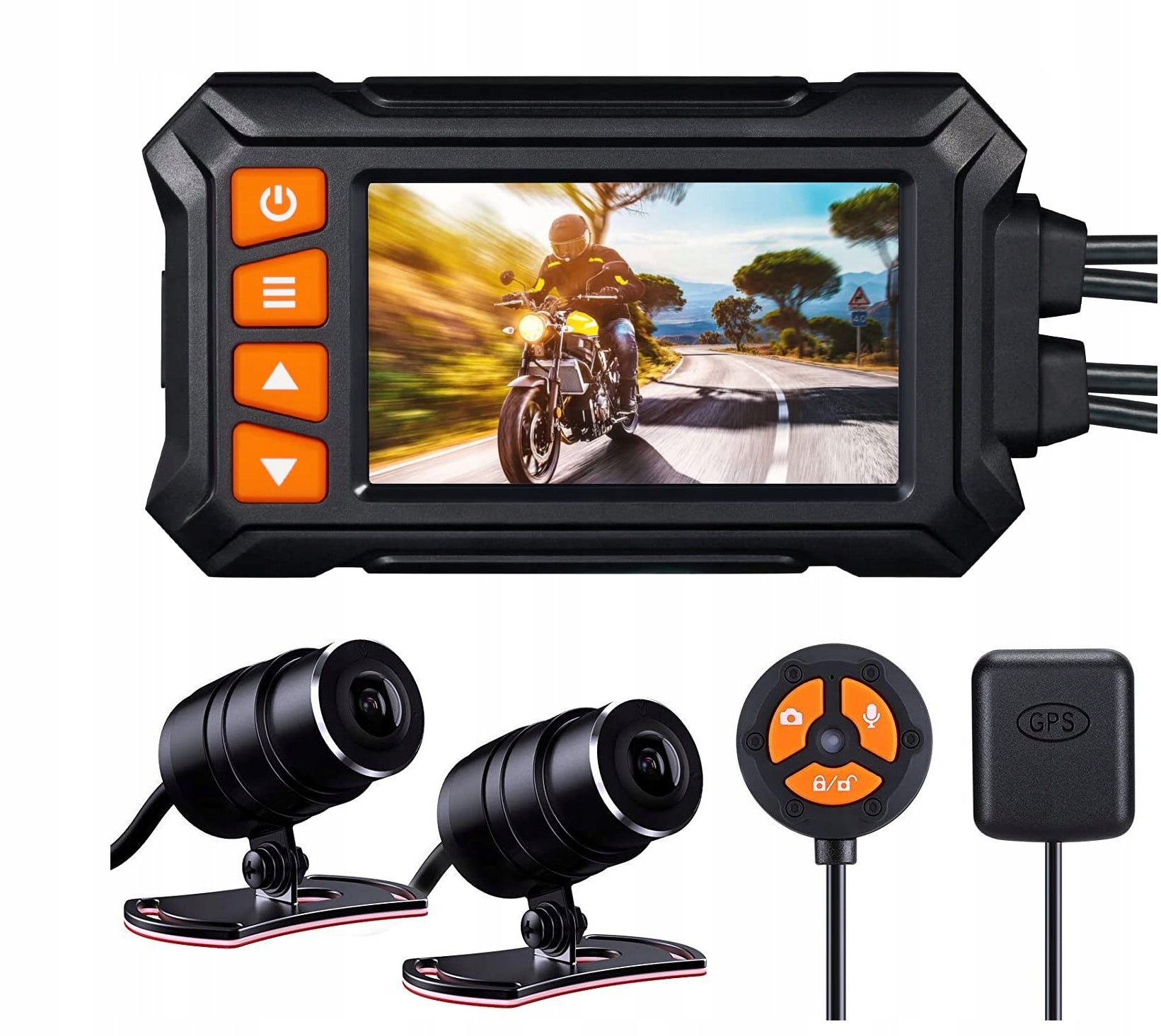 VIDEO RECORDER A12 MOTORCYCLE 2x FULL HD CAMERA 1080p 3″ REMOTE CONTROL WiFi GPS