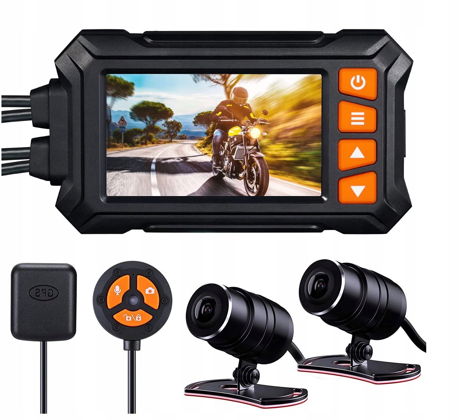 VIDEO RECORDER A12 MOTORCYCLE 2x FULL HD CAMERA 1080p 3″ REMOTE CONTROL WiFi GPS