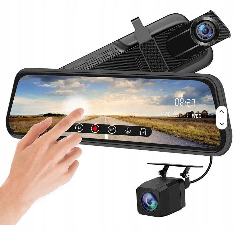 VIDEO RECORDER CAR CAMERA REVERSING IN TOUCH MIRROR 9,66"