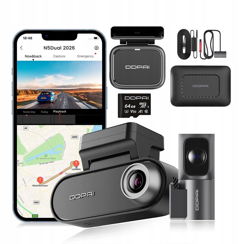 VIDEO RECORDER DDPAI N5 Dual 2026 CAMERA 4K +REAR RADAR MODULE 4G SET