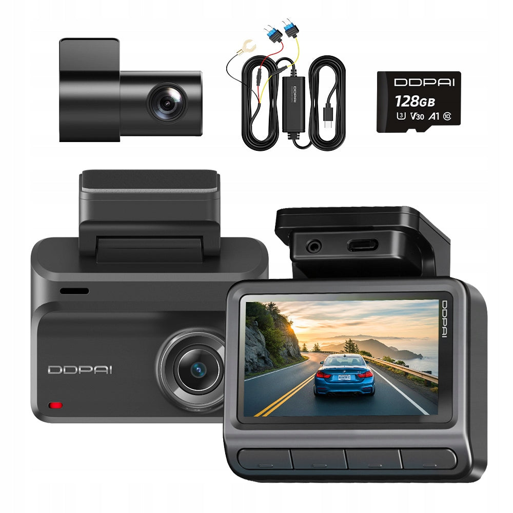 VIDEO RECORDER DDPAI Z50 Pro CAR CAMERA +REAR+HARDWIRE KIT 128GB