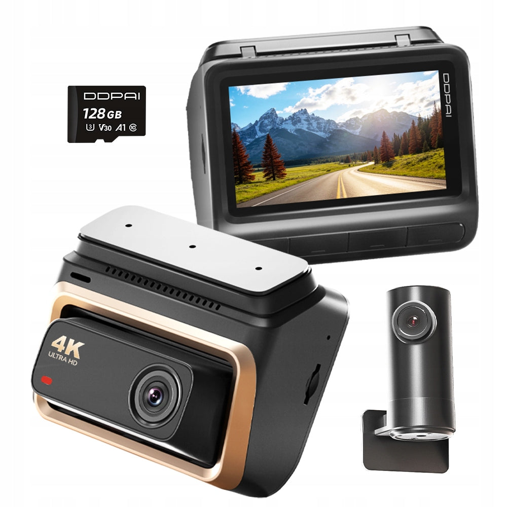 VIDEO RECORDER DDPAI Z60 Pro 4K HDR GPS CAR CAMERA + REAR +128GB