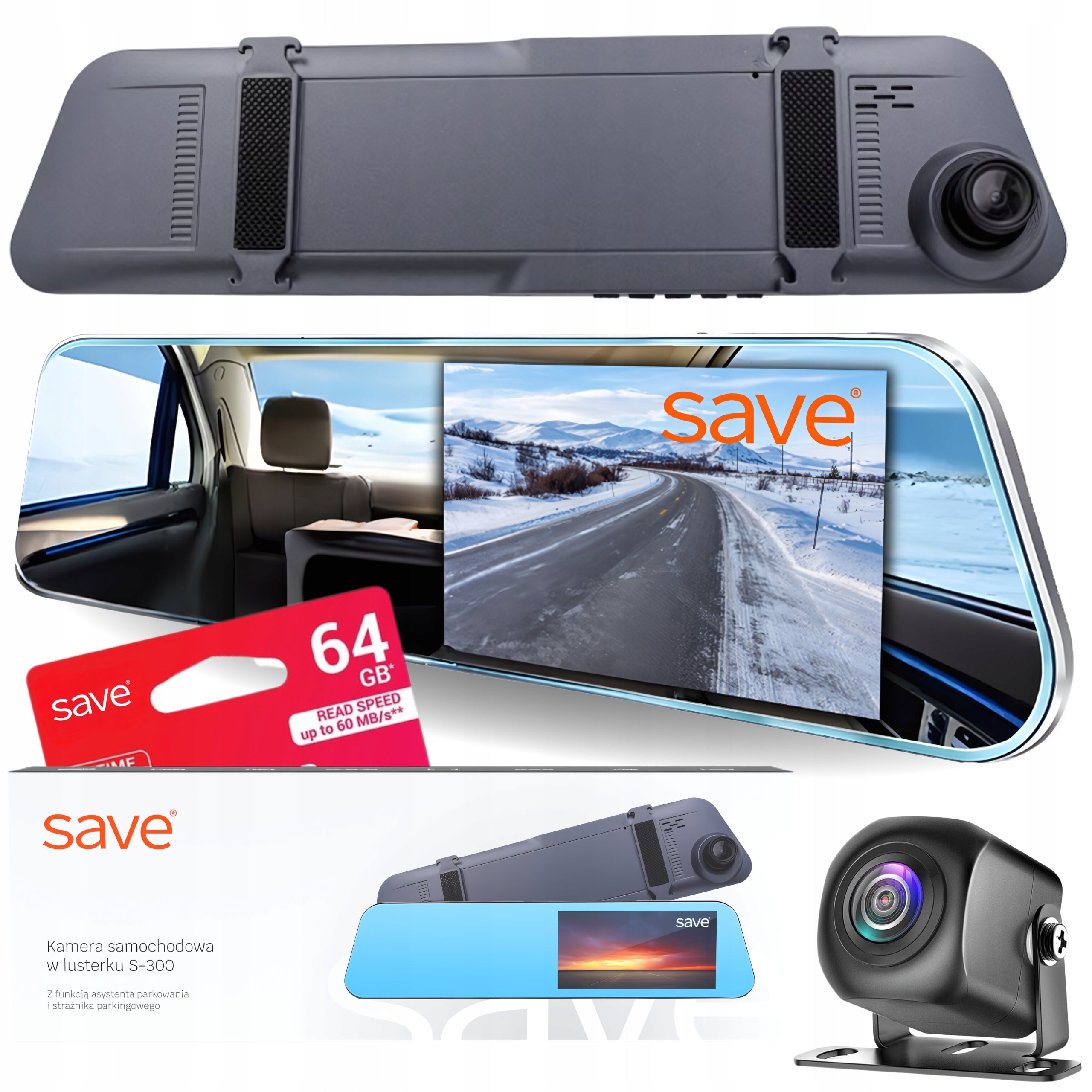 VIDEO RECORDER IN MIRROR CAR CAMERA REVERSING DRIVING RECORDER
