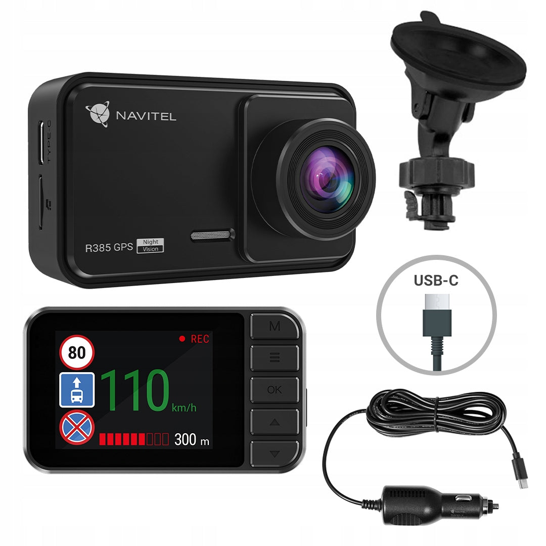 VIDEO RECORDER NAVITEL R385 GPS 2K, front camera + Freebie