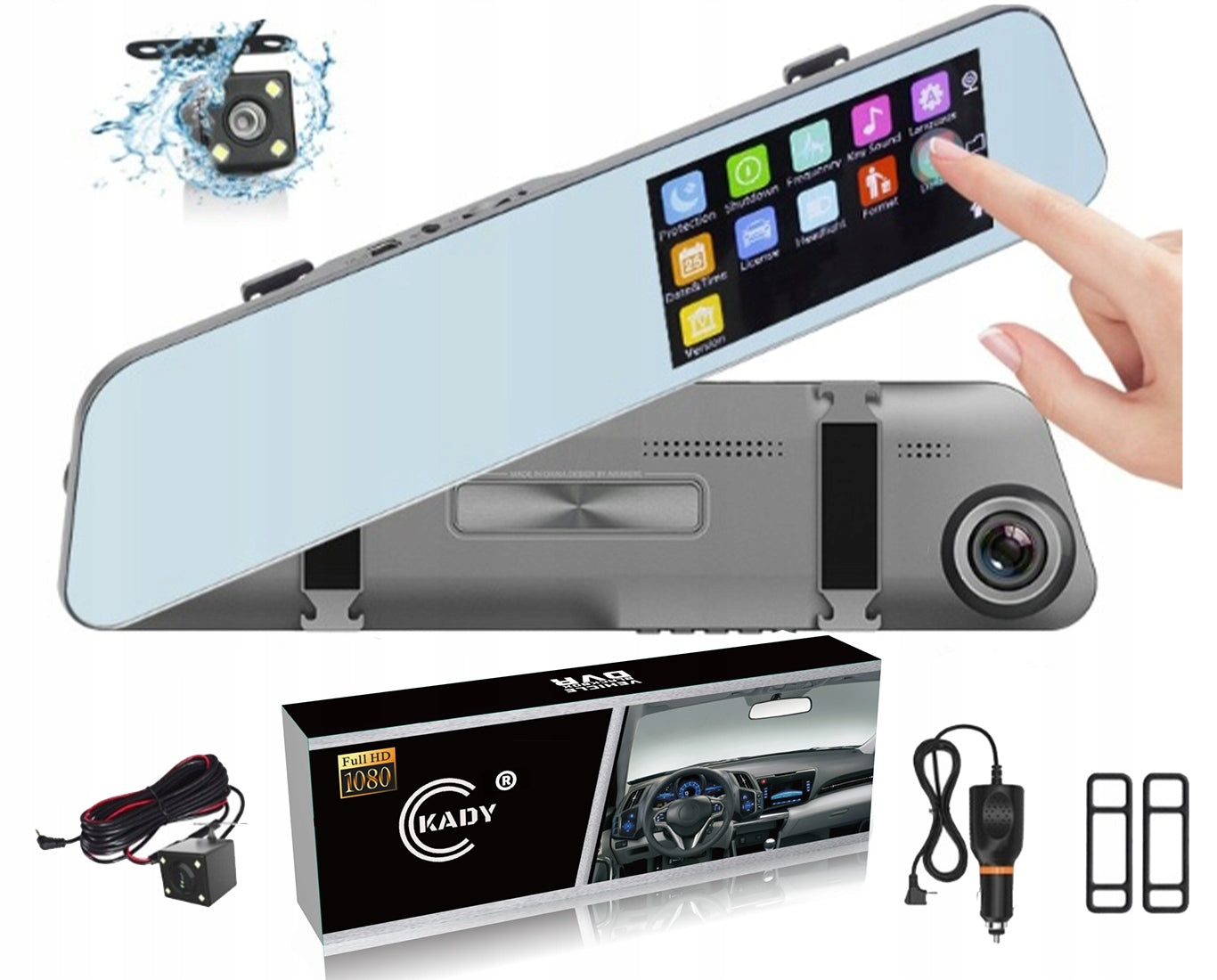 VIDEO RECORDER TOUCH CAMERA REVERSING MIRROR