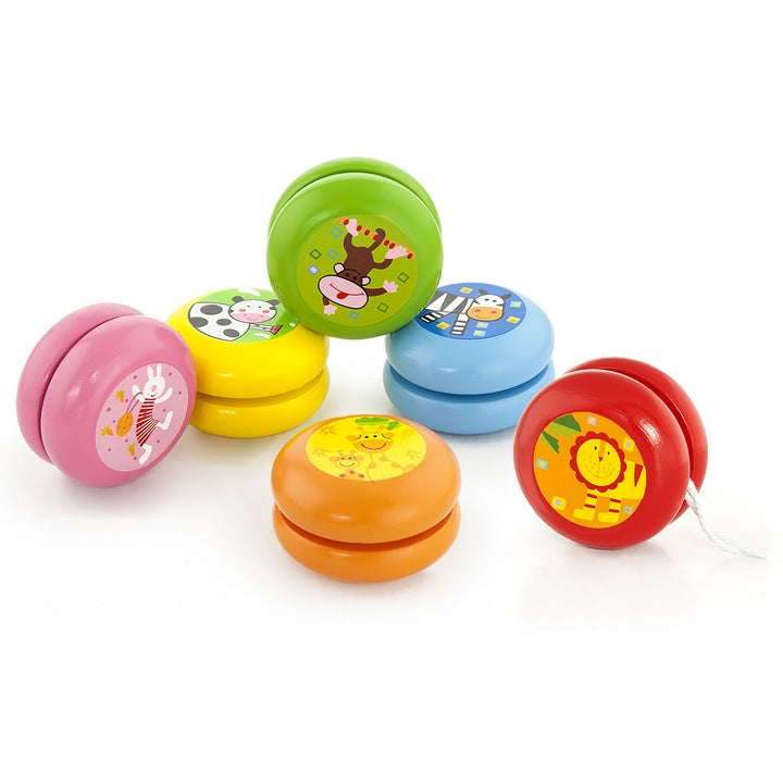VIGA WOODEN YO-YO GAME FOR CHILDREN ON ANIMAL STRING Color multicolor