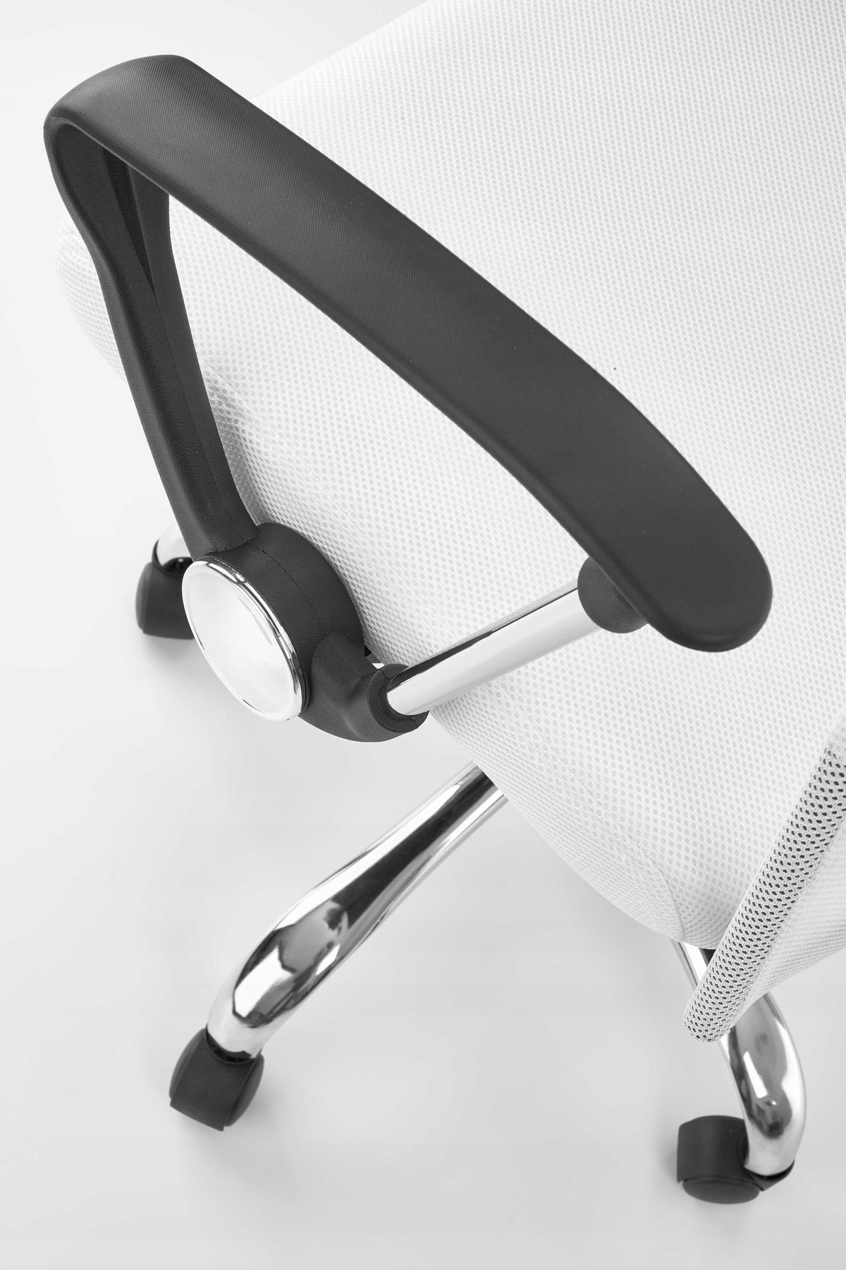 VIKY Office Chair White - Eco Leather / Mesh / Chrome - Comfortable Backrest Brand About Your Home
