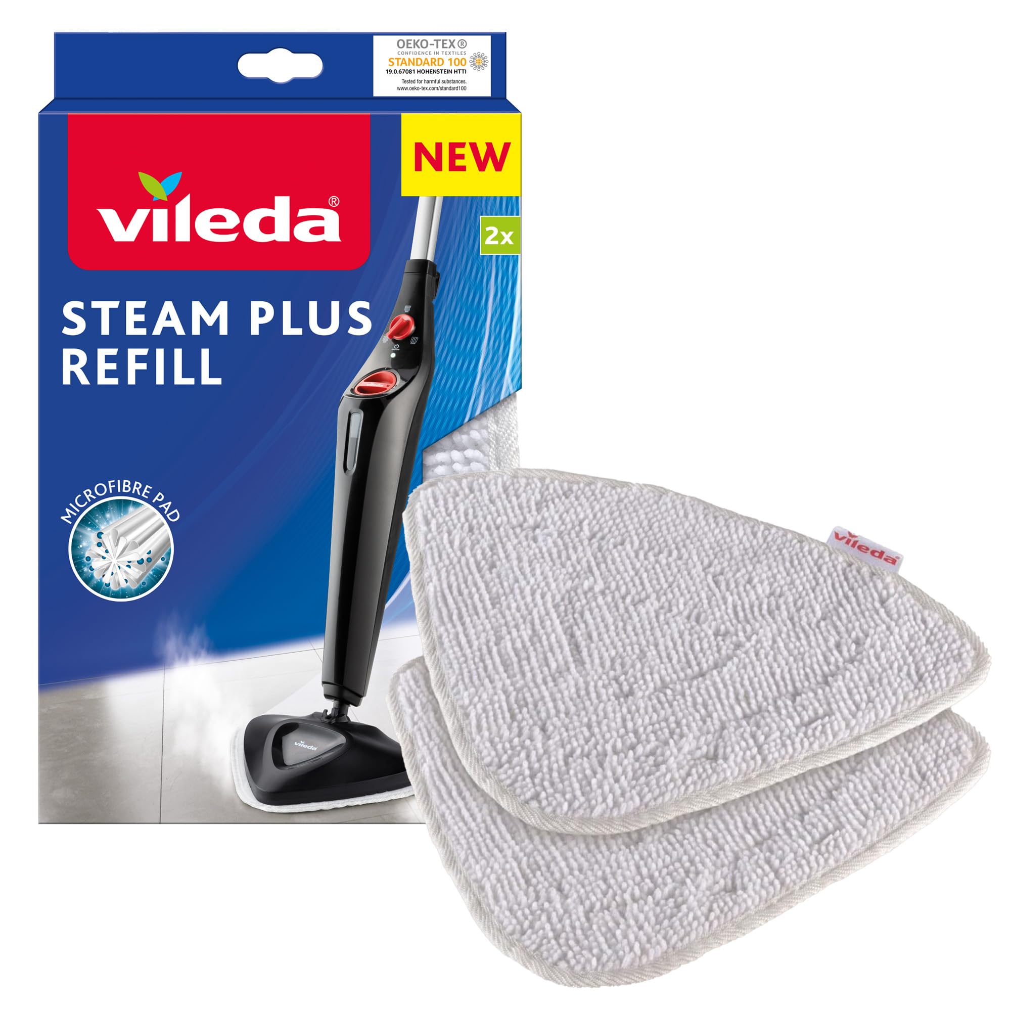 VILEDA Microfiber Steam Covers For Mop For All Floors 2 Pcs