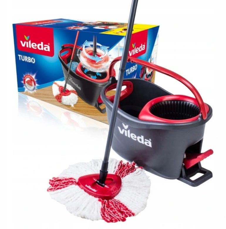 VILEDA ROTARY MOP FOR STREAK-FREE FLOORS EASY WRING & CLEAN WITH BUCKET SET Packaging status original