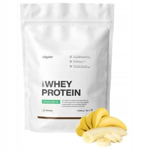 VILGAIN Grass Fed Whey Protein Banana Conditioner (1000 g) Sugar Free Name other