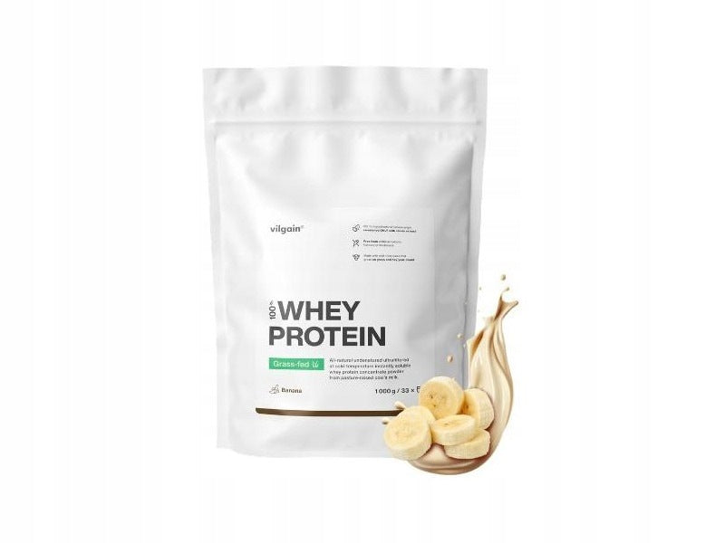 VILGAIN Grass Fed Whey Protein Banana Conditioner (1000 g) Sugar Free