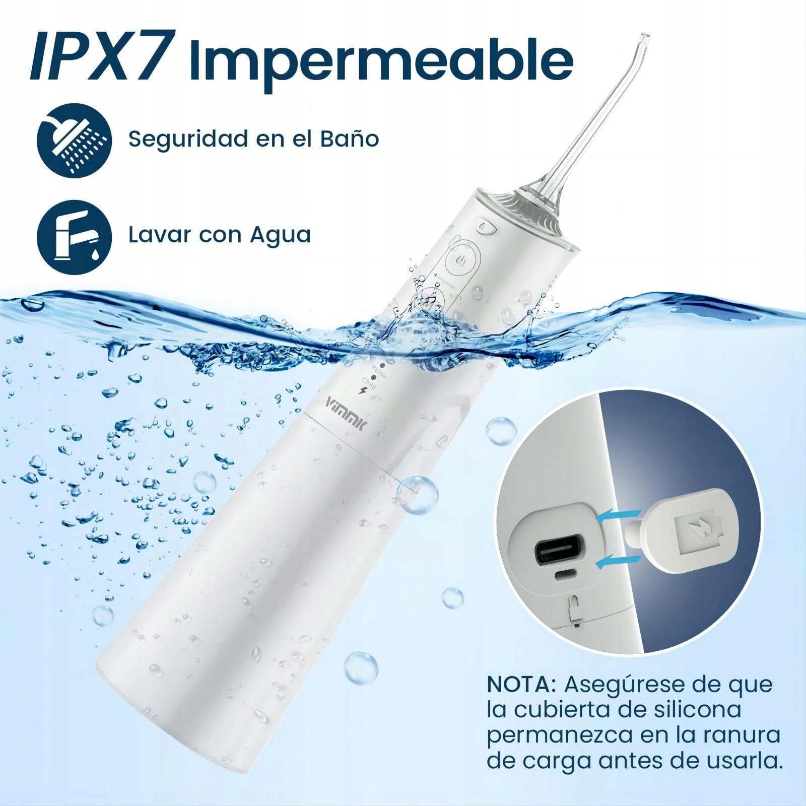 VIMMK Professional Tooth Irrigator IPX7 300ML USB-C Rechargeable Packaging status original