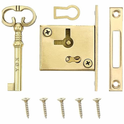 VINTAGE ANTIQUE COPPER LOCK FOR CABINET DRAWERS 2 PCS