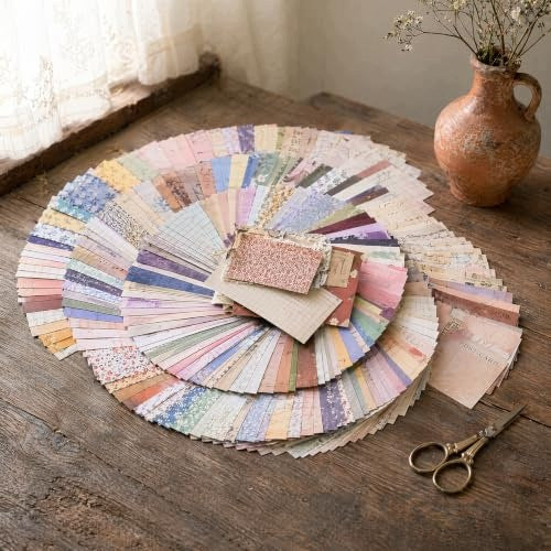 VINTAGE GARDEN SCRAPBOOKING PAPER SET OF 360 SHEETS DIY Steel Manufacturer code Producent niezależny