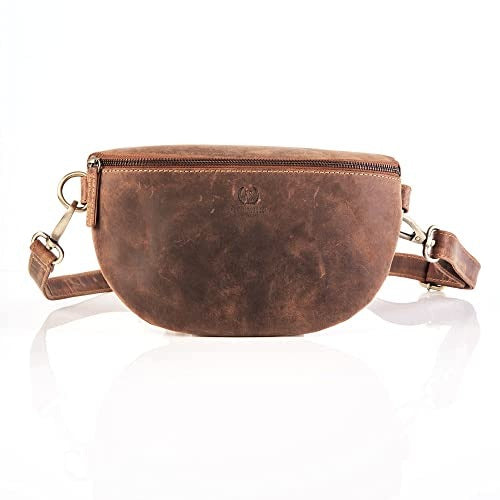 VINTAGE LEATHER KIDNEY SACHET FOR BELT FOR MAN BROWN FOR HOME Brand no brand