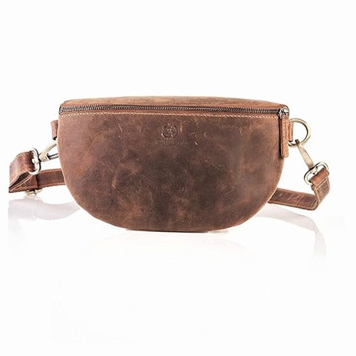 VINTAGE LEATHER KIDNEY SACHET FOR BELT FOR MAN BROWN FOR HOME