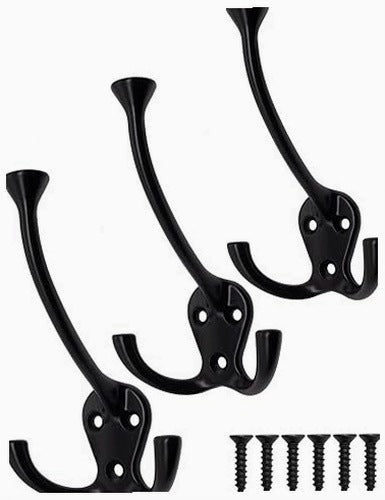 VINTAGE METAL WALL HOOKS FOR TOWEL CABINET 3 PCS