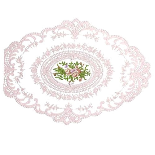 VINTAGE OVAL EMBROIDERED LACE TABLE PADS FOR KITCHEN 2 PCS