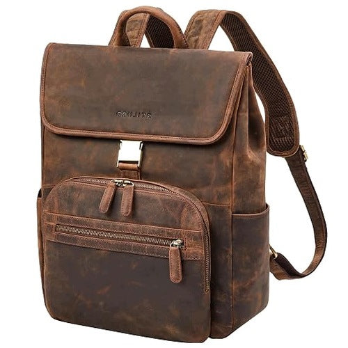 VINTAGE SANTINO LEATHER BACKPACK LARGE FOR LAPTOP 15 6 INCH MALE FOR HOME