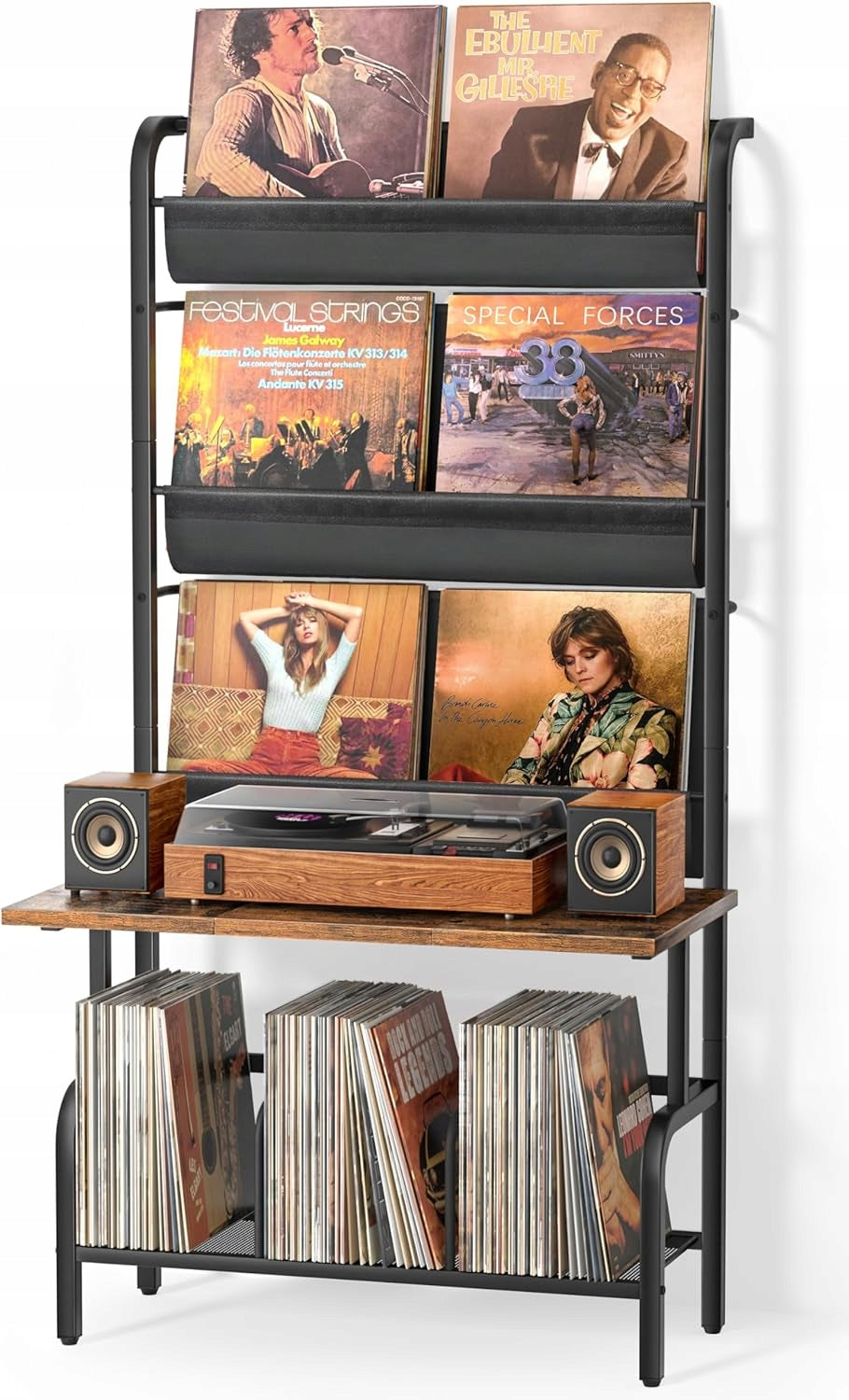 VINYL STAND 300 ALBUMS 144CM HIGH TURNTABLE HOLDER
