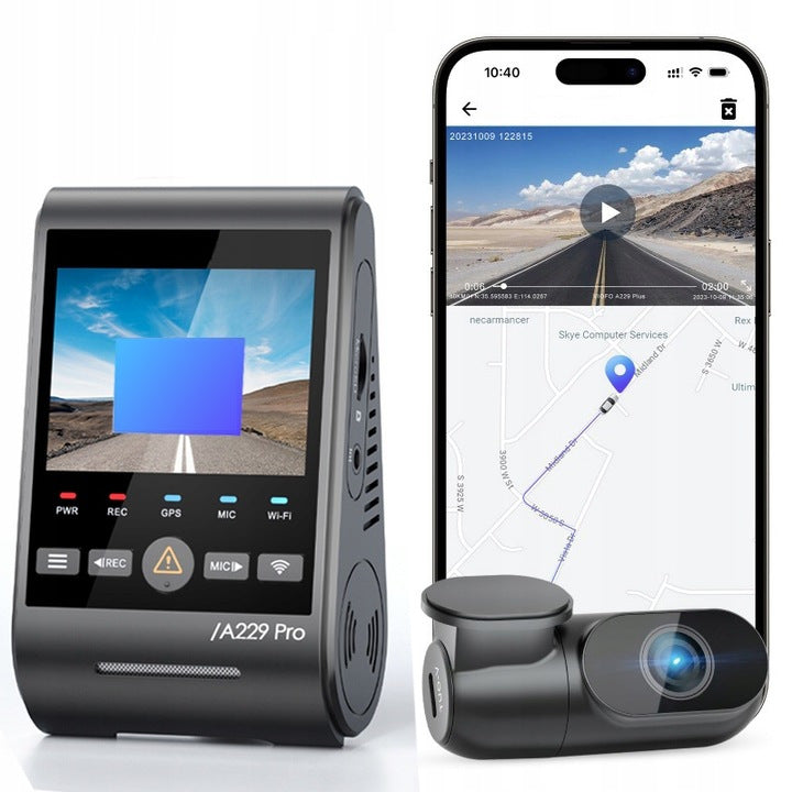 VIOFO A229 PRO 2CH-G RECORDER FRONT/REAR 4K/2K HDR GPS WI-FI BLUETOOTH Manufacturer code 194044000857