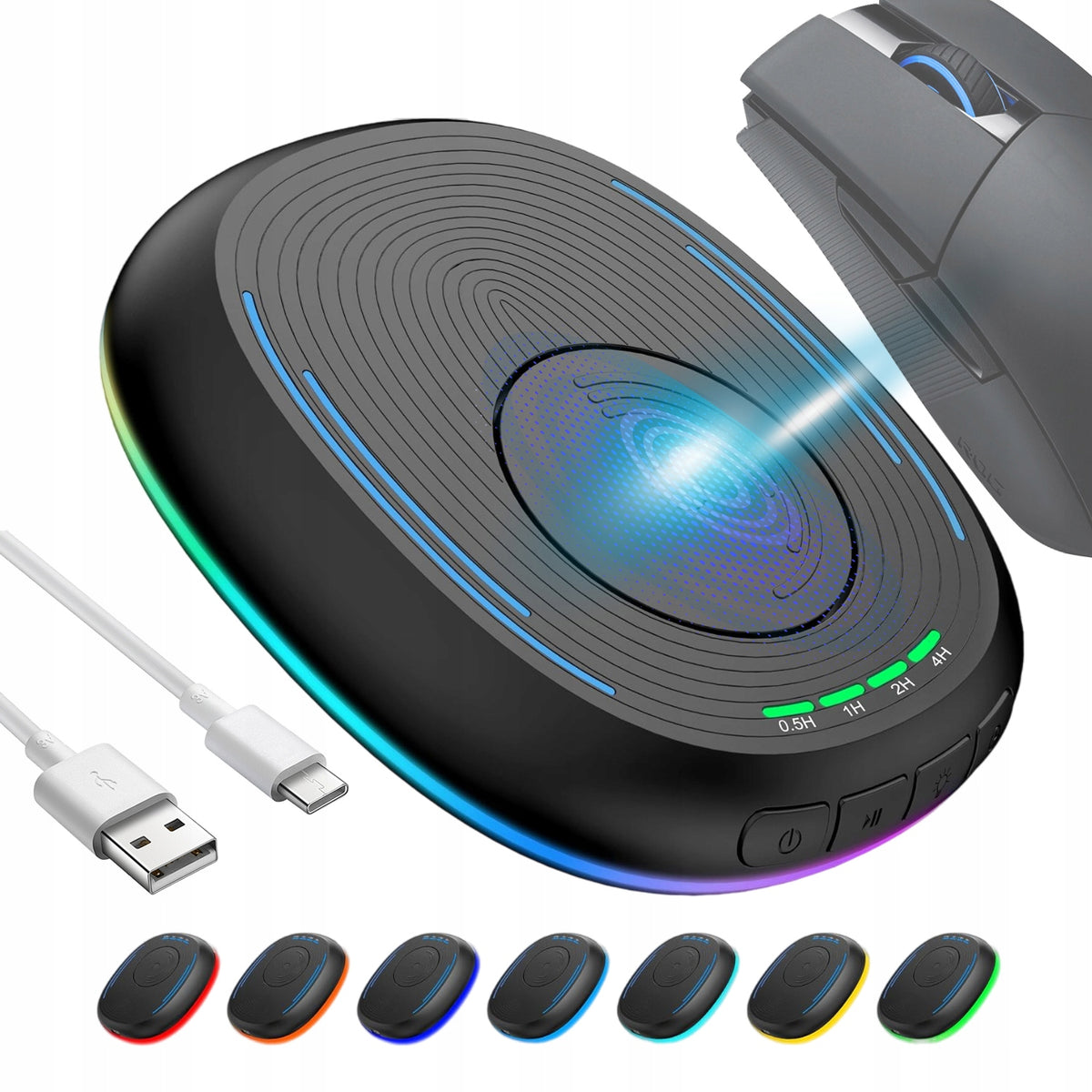 VIRTUAL MOUSE WITH AUTOMATIC MOVEMENT AND TIMER 7 COLORS FOR REMOTE WORK