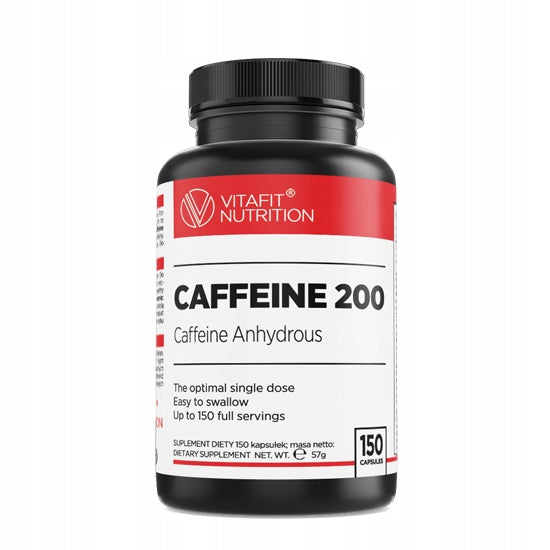 VITAFIT CAFFEINE 200mg 150 KAPS CAFFEINE ANHYDROUS!