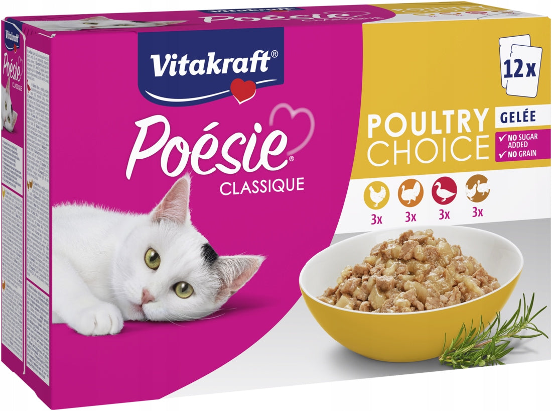 VITAKRAFT CAT POESIE CLASSIQUE MP GELLE poultry 12x85g