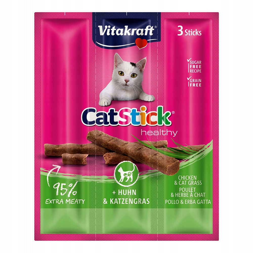 VITAKRAFT CAT STICK MINI 3pcs chicken/grass